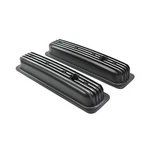 Black Center-bolt Short Finned Aluminum Valve Covers For Chevy Small Block New. Price: $149.00.