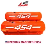 Big Block Chevy 454 Tall Valve Covers Orange With Raised Logo - Ansen Usa New. Price: $349.00.