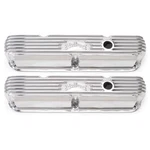 Edelbrock Valve Cover Set 4176; Classic Series Polished Aluminum For "la" Mopar New. Price: $430.95.