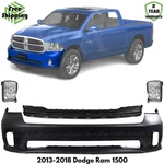 Front Bumper Cover Fascia & Fog Light Assembly Kit For 2013-2018 Dodge Ram 1500 New. Price: $296.97.