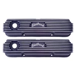 Edelbrock Finned Valve Covers Classic Series Black With Polished Fins 332/352... New. Price: $435.95.