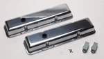 Billet 95129, Valve Covers, Stock Height, Cast Aluminum, Polished Sbc, Pair New. Price: $145.95.