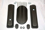 Center Bolt Chevy Short Finned Black Valve Covers + 15" Air Cleaner Breather Pcv New. Price: $163.33.