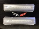 Gm 3726086 Corvette Aluminum 7-FIN Valve Covers Staggered Hole Pattern Pair Used. Price: $165.00.
