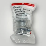 Sharkbite 1/2' 3/8" Od Comp X1/4" Dual Shut-off Valve New Open Box. Price: $9.95.