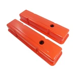 Steel 1958-86 Chevy Sb 283 305 327 350 400 Smooth Valve Covers Short Orange New. Price: $47.70.