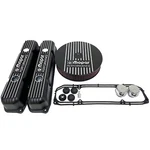 Nos Mopar 383 400 440 Valve Cover & Air Cleaner Kit - Black Finned Die Cast New. Price: $495.00.