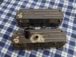 Gm 2550022 Buick 90* Stage Ii V6 Cast Aluminum Valve Covers, Black, Pair Used. Price: $600.00.