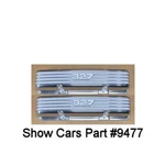 327 58 -86 Small Block Chevy New Pair Tall Finned Aluminum Valve Covers Polished. Price: $199.00.