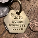 1970 Dodge Super Bee Coupe Brass Key Fob / Chrysler Mopar New. Price: $16.95.