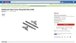 New Edelbrock Valve Cover Wing Bolt Kits 4400. Price: $21.00.