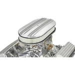 Speedway Motors 15" Polished Aluminum Double Finned Retro Oval Air Cleaner Kit New. Price: $106.99.
