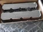 Edelbrock 4431 Signature Series Valve Covers 67-91 Amc/jeep 290-401 V8 Chrome Used. Price: $45.00.
