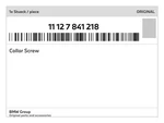 Genuine Bmw Collar Screw 11-12-7-841-218 New. Price: $14.10.