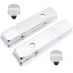 Short Chrome Valve Covers & Push-in Breathers, Fits Small Block Chevy New. Price: $38.99.