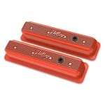 Holley 241-249 Finned Valve Covers, Sbc, Factory Orange Finish New. Price: $299.95.