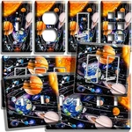 Solar System Space Orbit Planets Stars Moon Light Switch Outlet Plate Room Decor New. Price: $25.99.