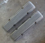 Vintage Moon Sbc Chevy V8 Valve Covers Finned Aluminum Hot Rod Custom Holmes Old Used. Price: $499.99.